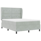 Letto a molle con testiera Grigio chiaro 200 x 140 cm Velluto