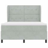 Letto a molle con testiera Grigio chiaro 200 x 140 cm Velluto