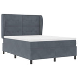 Letto a molle con testiera Grigio scuro 200 x 140 cm Velluto