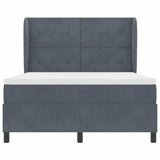Letto a molle con testiera Grigio scuro 200 x 140 cm Velluto
