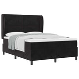 Letto a molle con testiera Nero 200 x 140 cm Velluto