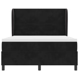 Letto a molle con testiera Nero 200 x 140 cm Velluto