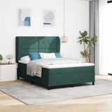 Letto a molle con materasso Verde Scuro 200 x 140 cm Poliestere