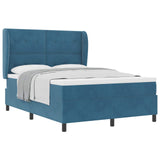 Letto a molle con testiera Blu Scuro 200 x 140 cm Velluto