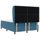 Letto a molle con testiera Blu Scuro 200 x 140 cm Velluto