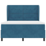 Letto a molle con testiera Blu Scuro 200 x 140 cm Velluto