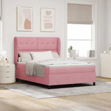 Letto a molle con testiera Rosa 200 x 140 cm Velluto