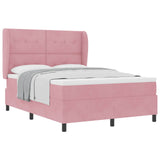 Letto a molle con testiera Rosa 200 x 140 cm Velluto