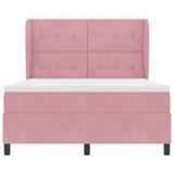 Letto a molle con testiera Rosa 200 x 140 cm Velluto