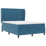 Letto a molle con testiera Blu Scuro 200 x 160 cm Velluto