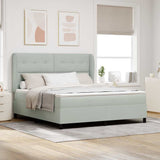 Letto a molle con testiera Grigio chiaro 200 x 180 cm Velluto