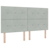 Letto a molle con testiera Grigio chiaro 200 x 180 cm Velluto