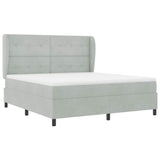 Letto a molle con testiera Grigio chiaro 200 x 180 cm Velluto