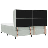 Letto a molle con testiera Grigio chiaro 200 x 180 cm Velluto
