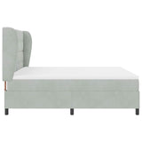 Letto a molle con testiera Grigio chiaro 200 x 180 cm Velluto