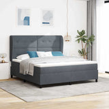 Letto a molle con testiera Grigio scuro 200 x 180 cm Poliestere