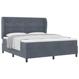 Letto a molle con testiera Grigio scuro 200 x 180 cm Poliestere