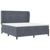 Letto a molle con testiera Grigio scuro 200 x 180 cm Poliestere