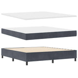 Letto a molle con testiera Grigio scuro 200 x 180 cm Poliestere