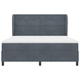 Letto a molle con testiera Grigio scuro 200 x 180 cm Poliestere