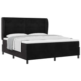 Letto a molle con testiera Nero 200 x 180 cm Velluto
