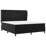 Letto a molle con testiera Nero 200 x 180 cm Velluto