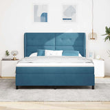 Letto a molle con materasso Blu Scuro 200 x 180 cm Poliestere
