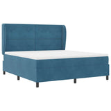 Letto a molle con materasso Blu Scuro 200 x 180 cm Poliestere