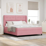 Letto a molle con materasso Rosa 200 x 180 cm Poliestere