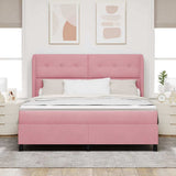 Letto a molle con materasso Rosa 200 x 180 cm Poliestere