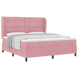 Letto a molle con materasso Rosa 200 x 180 cm Poliestere
