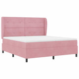 Letto a molle con materasso Rosa 200 x 180 cm Poliestere