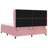 Letto a molle con materasso Rosa 200 x 180 cm Poliestere