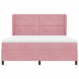 Letto a molle con materasso Rosa 200 x 180 cm Poliestere