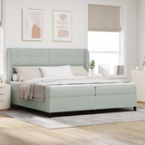Letto a molle con testiera Grigio chiaro 200 x 200 cm Velluto