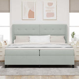Letto a molle con testiera Grigio chiaro 200 x 200 cm Velluto