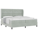 Letto a molle con testiera Grigio chiaro 200 x 200 cm Velluto