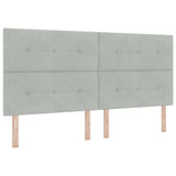 Letto a molle con testiera Grigio chiaro 200 x 200 cm Velluto