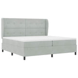 Letto a molle con testiera Grigio chiaro 200 x 200 cm Velluto