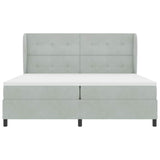 Letto a molle con testiera Grigio chiaro 200 x 200 cm Velluto