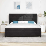 Letto a molle con materasso Nero 200 x 200 cm Velluto
