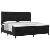 Letto a molle con materasso Nero 200 x 200 cm Velluto