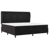 Letto a molle con materasso Nero 200 x 200 cm Velluto