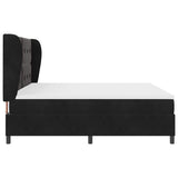 Letto a molle con materasso Nero 200 x 200 cm Velluto