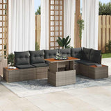 Set Divano da Giardino 7 pz Grigio e Marrone