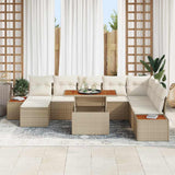 Set Divano da Giardino 9 pcs Beige e Crema