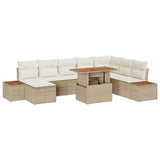 Set Divano da Giardino 9 pcs Beige e Crema