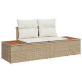 Set da Pranzo per Giardino con cuscino 9 pcs Beige e Crema
