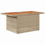 Set da Pranzo per Giardino con cuscino 9 pcs Beige e Crema