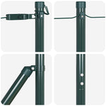 Palo della recinzione 26 pcs Verde 3.2 x 3.2 x 170 cm Acciaio